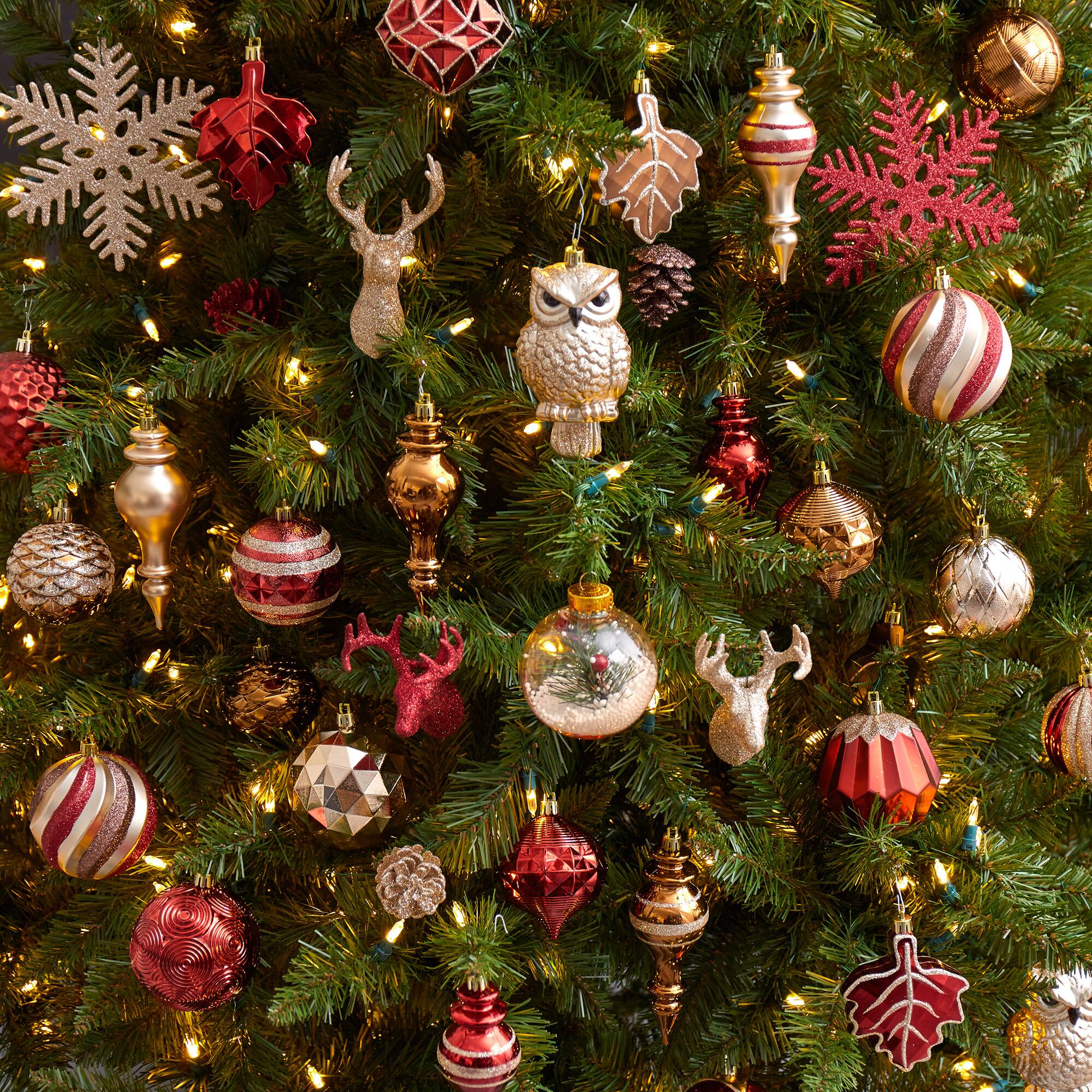 52ct. Holiday Deluxe Shatterproof Christmas Tree Ornament Box Set